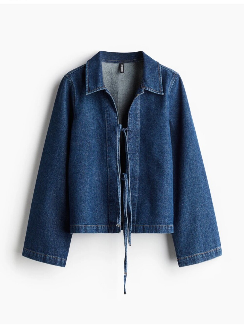 H&M denim tie-front jacket - size large